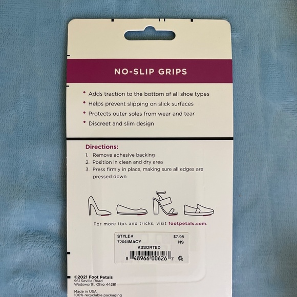 NEW Foot Petals No-Slip Grips- 2 pair, black and white - Picture 7 of 8